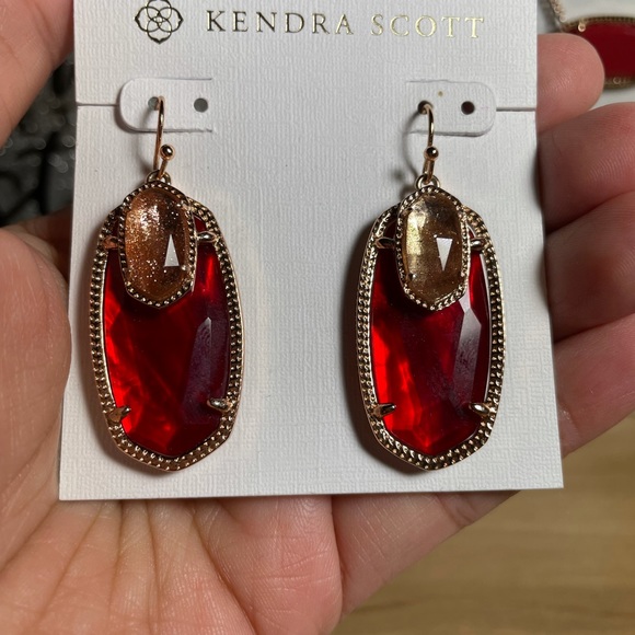 Kendra Scott Emmy Dylan Cherry red Illusion in Rose Gold HW - Picture 6 of 10